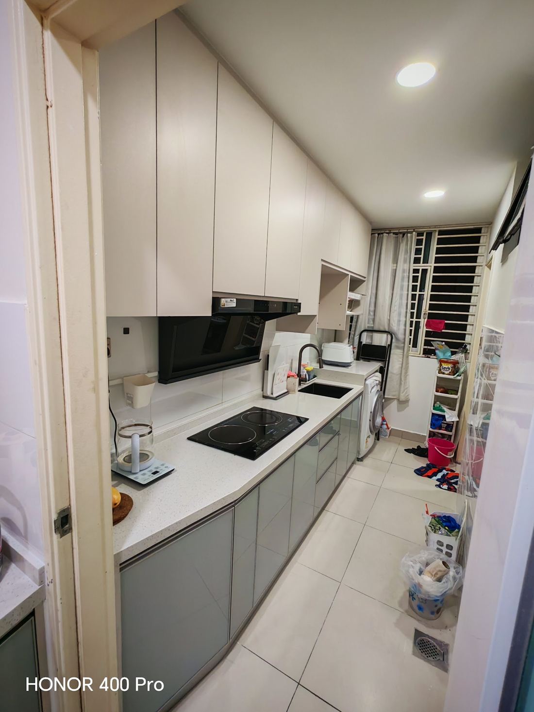 Galley kitchen cabinets